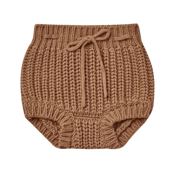 Quincy Mae || Rylee + Cru 2-3Y  Cinnamon Knit Tie Bloomer Organic Cotton - Picture 1 of 5